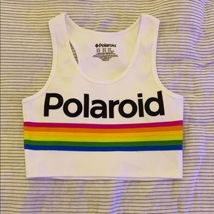 polaroid cropped tank top